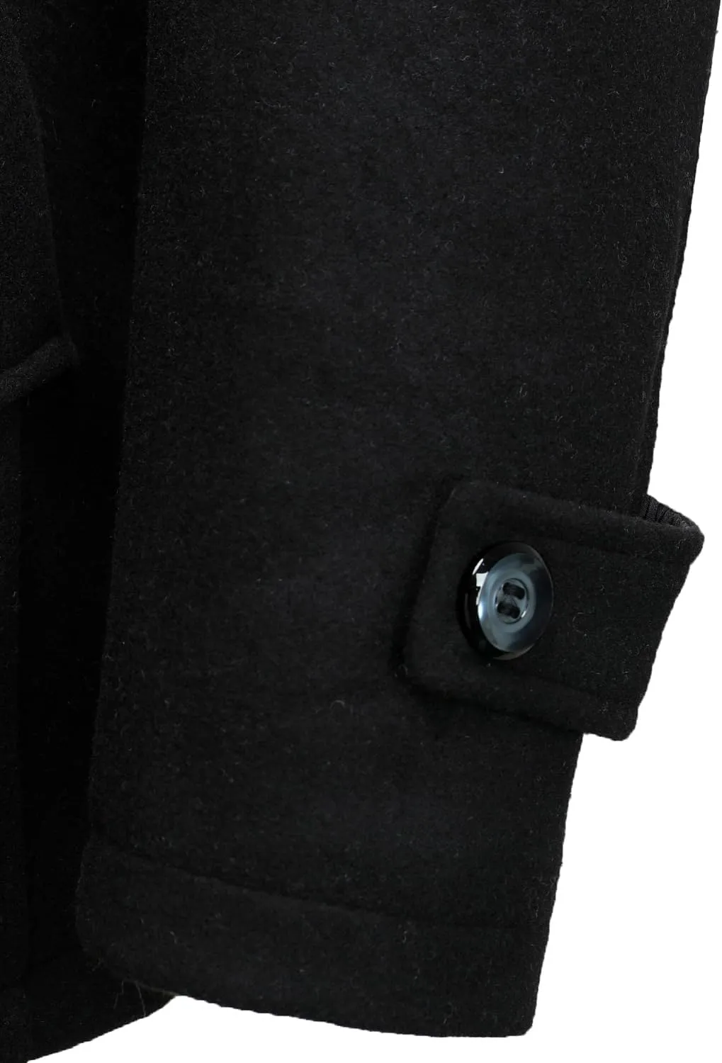 FANARCHER Men's Wool Blend Coats with Detachable Zipper Winter Warm Jakcet Single Breasted Business Windbreaker Pea Coat