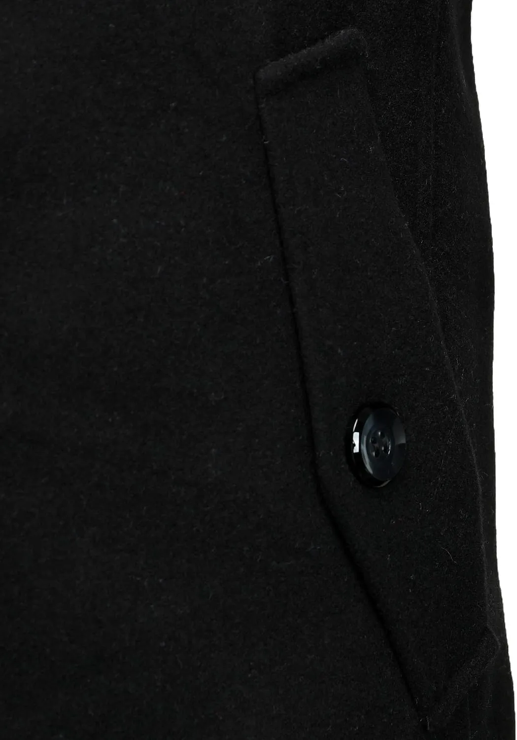 FANARCHER Men's Wool Blend Coats with Detachable Zipper Winter Warm Jakcet Single Breasted Business Windbreaker Pea Coat