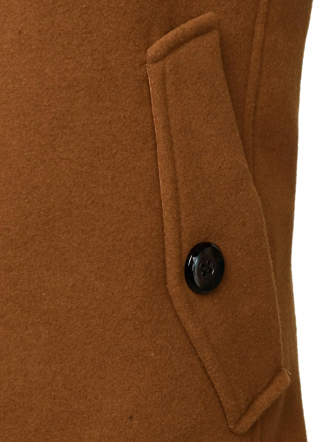 FANARCHER Men's Wool Blend Coats with Detachable Zipper Winter Warm Jakcet Single Breasted Business Windbreaker Pea Coat