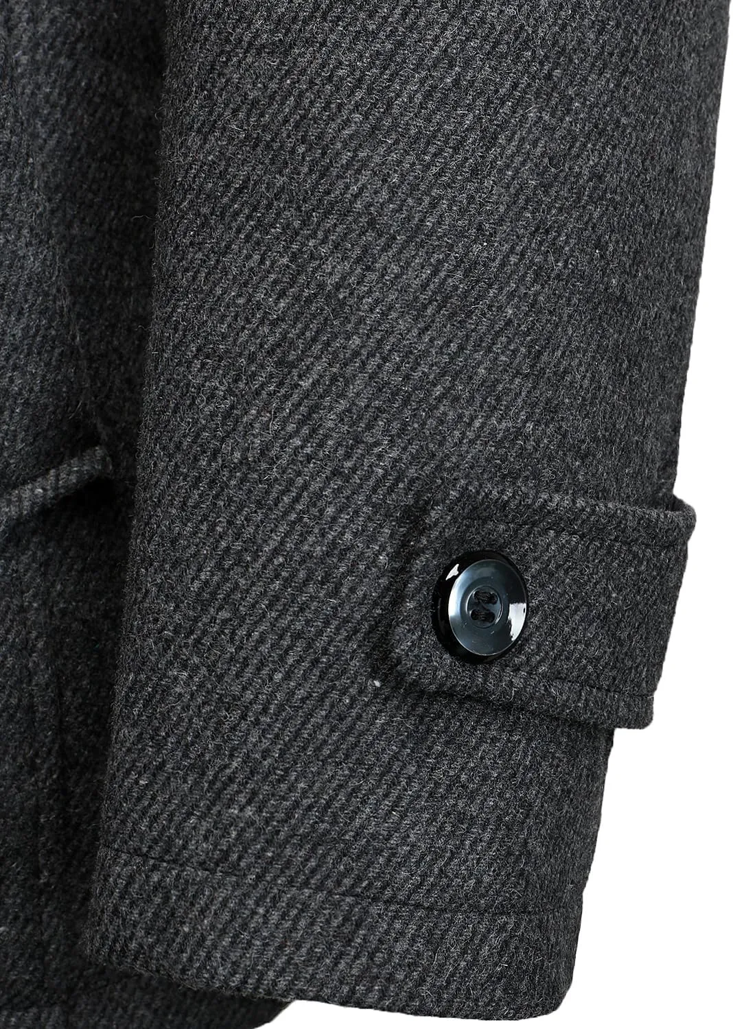 FANARCHER Men's Wool Blend Coats with Detachable Zipper Winter Warm Jakcet Single Breasted Business Windbreaker Pea Coat