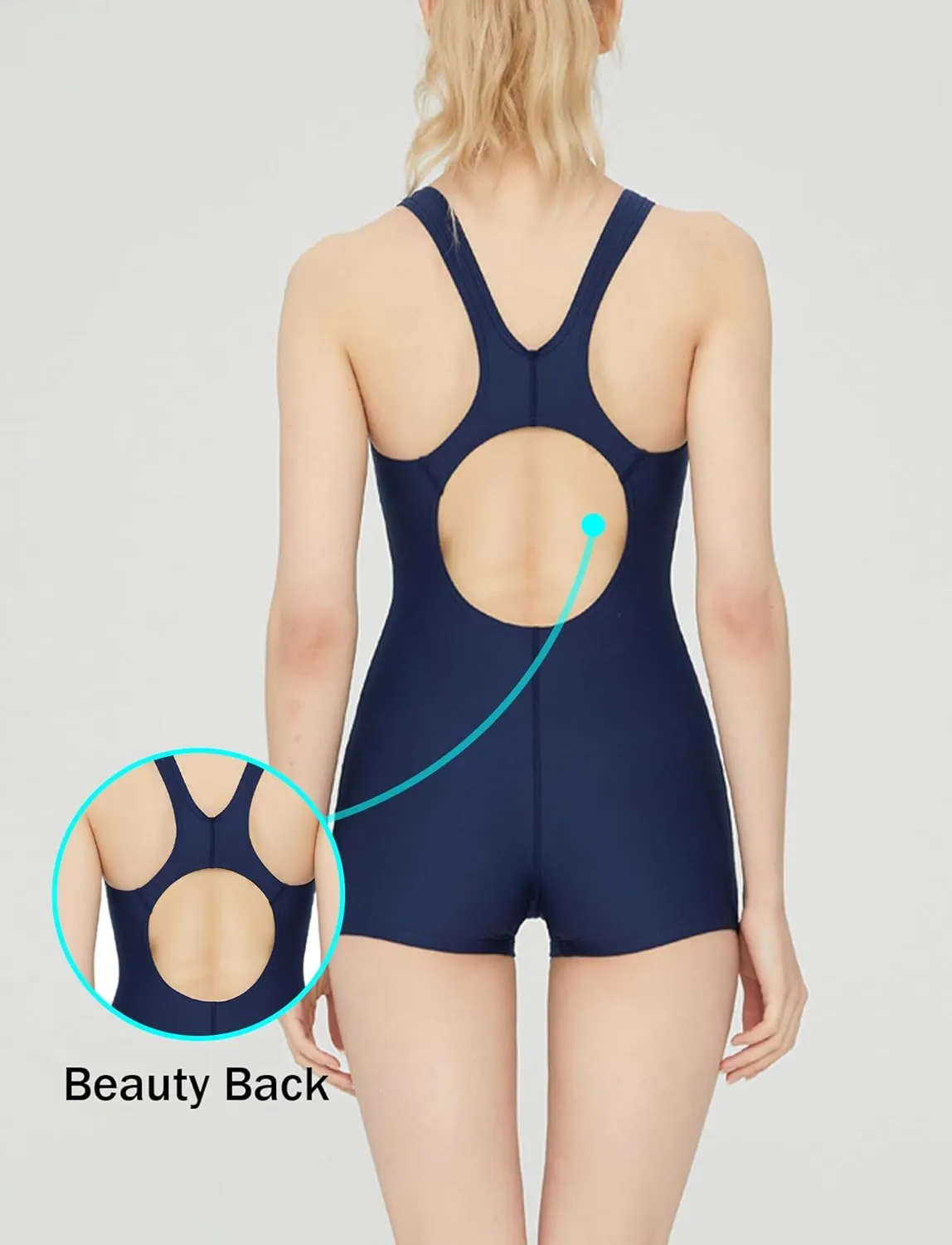 FEOYA Womens Sleeveless Rash Guard 50  UPF One Piece Athlettic Swimsuit Boyleg Swimming Racerback Modest Bathing Suit