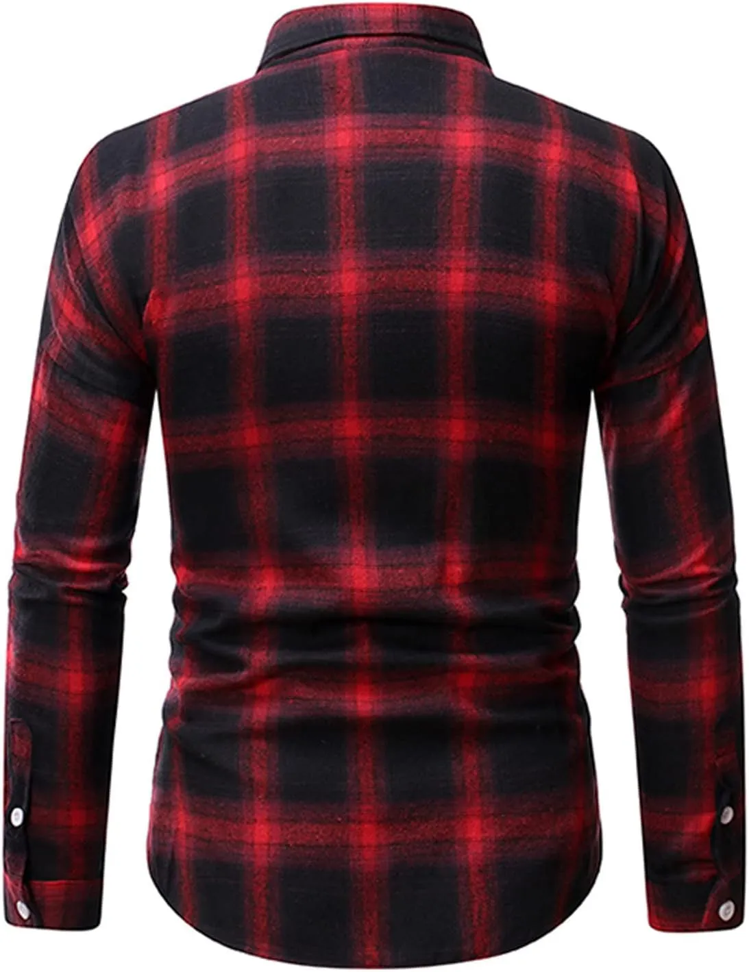 Flannel Shirt for Men 2024 Fashion Long Sleeve Plaid Button Down Shirt Jacket Casual Lightweight Fall Outwear Coats