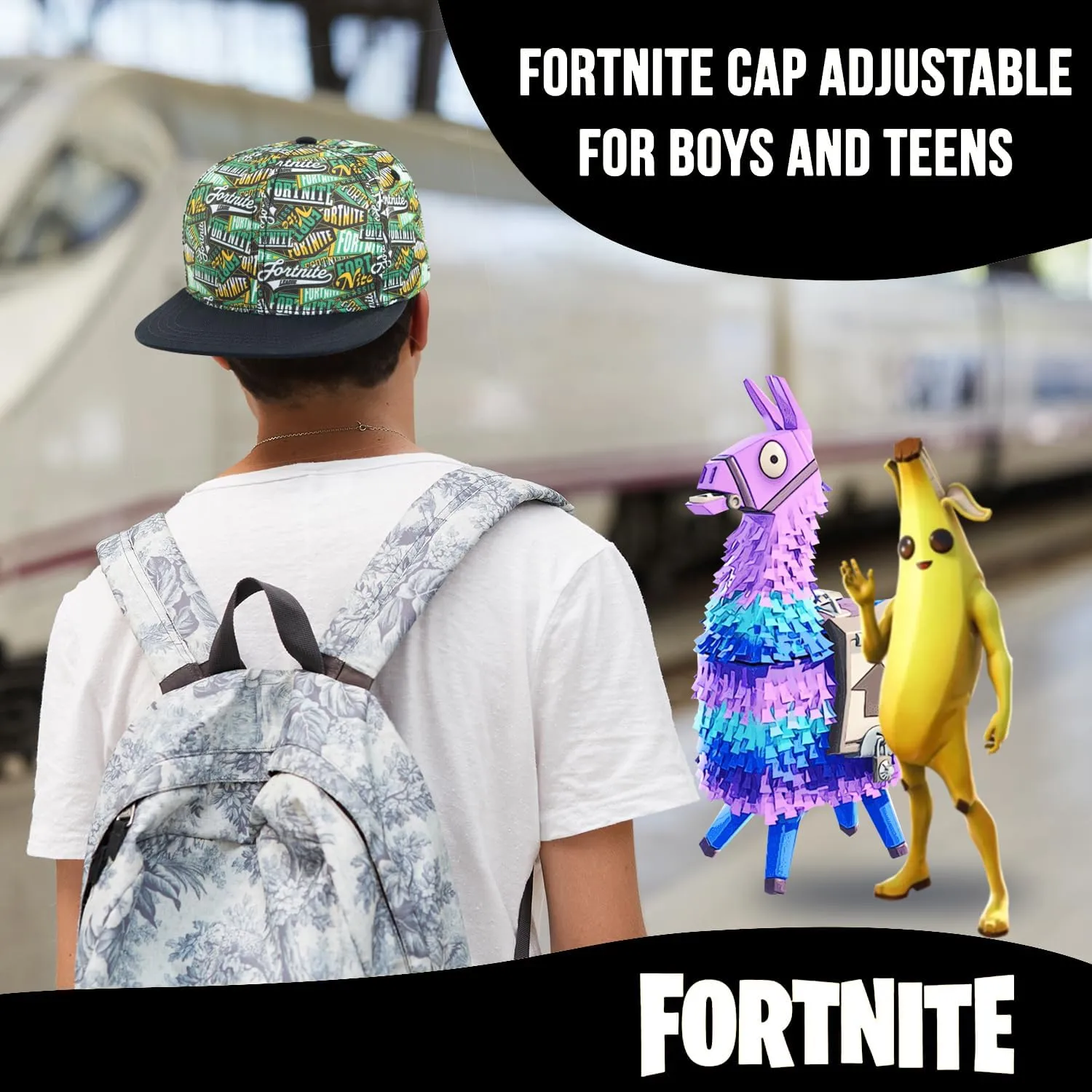 FORTNITE Baseball Cap for Boys, Quality Made Boys Hat and Fitted Cap, Flatbrim Baseball Hat with Sleek Design