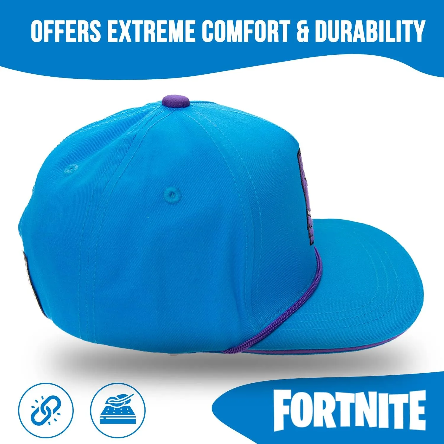 FORTNITE Baseball Cap for Boys, Quality Made Boys Hat and Fitted Cap, Flatbrim Baseball Hat with Sleek Design