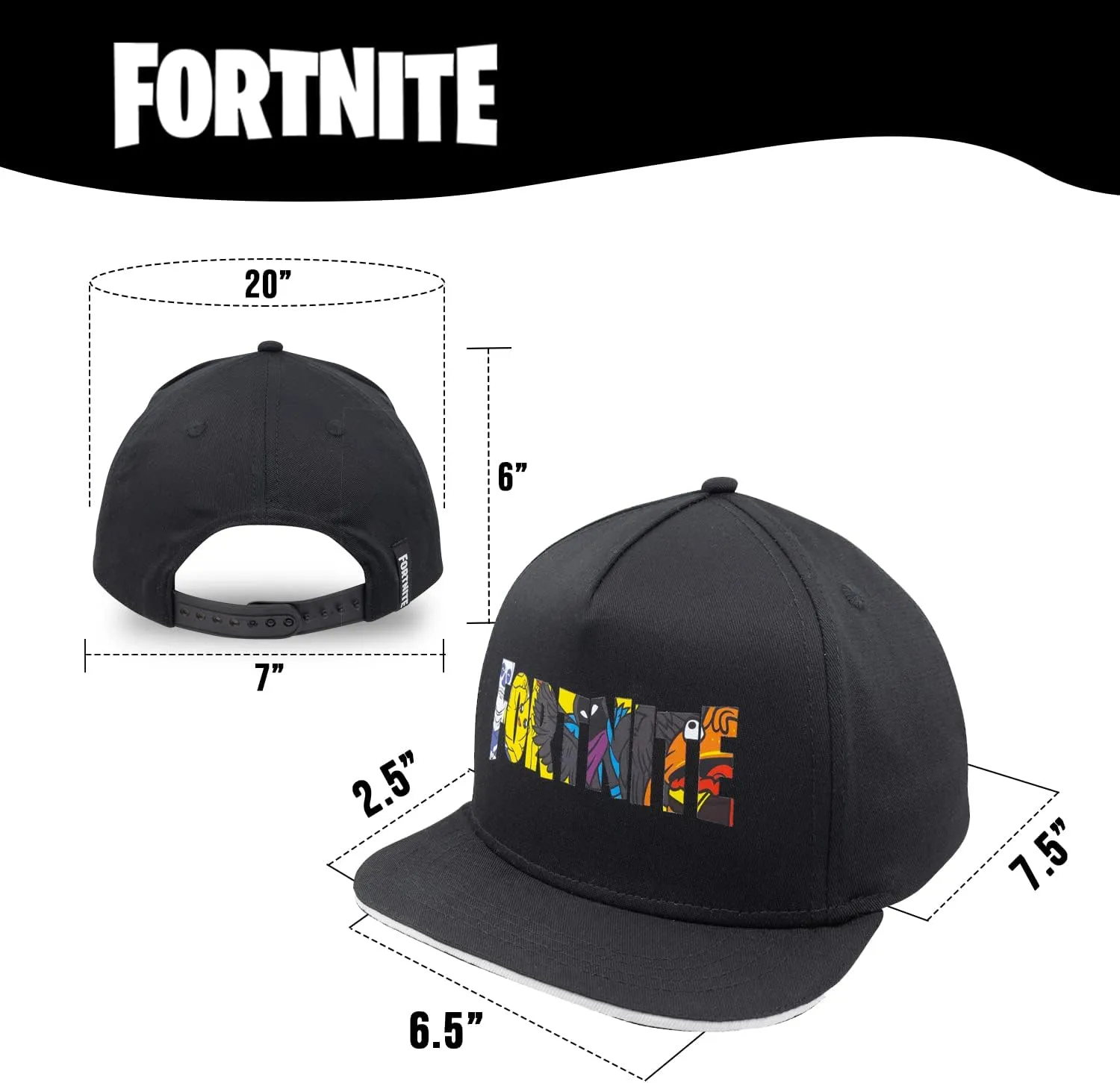 FORTNITE Baseball Cap for Boys, Quality Made Boys Hat and Fitted Cap, Flatbrim Baseball Hat with Sleek Design
