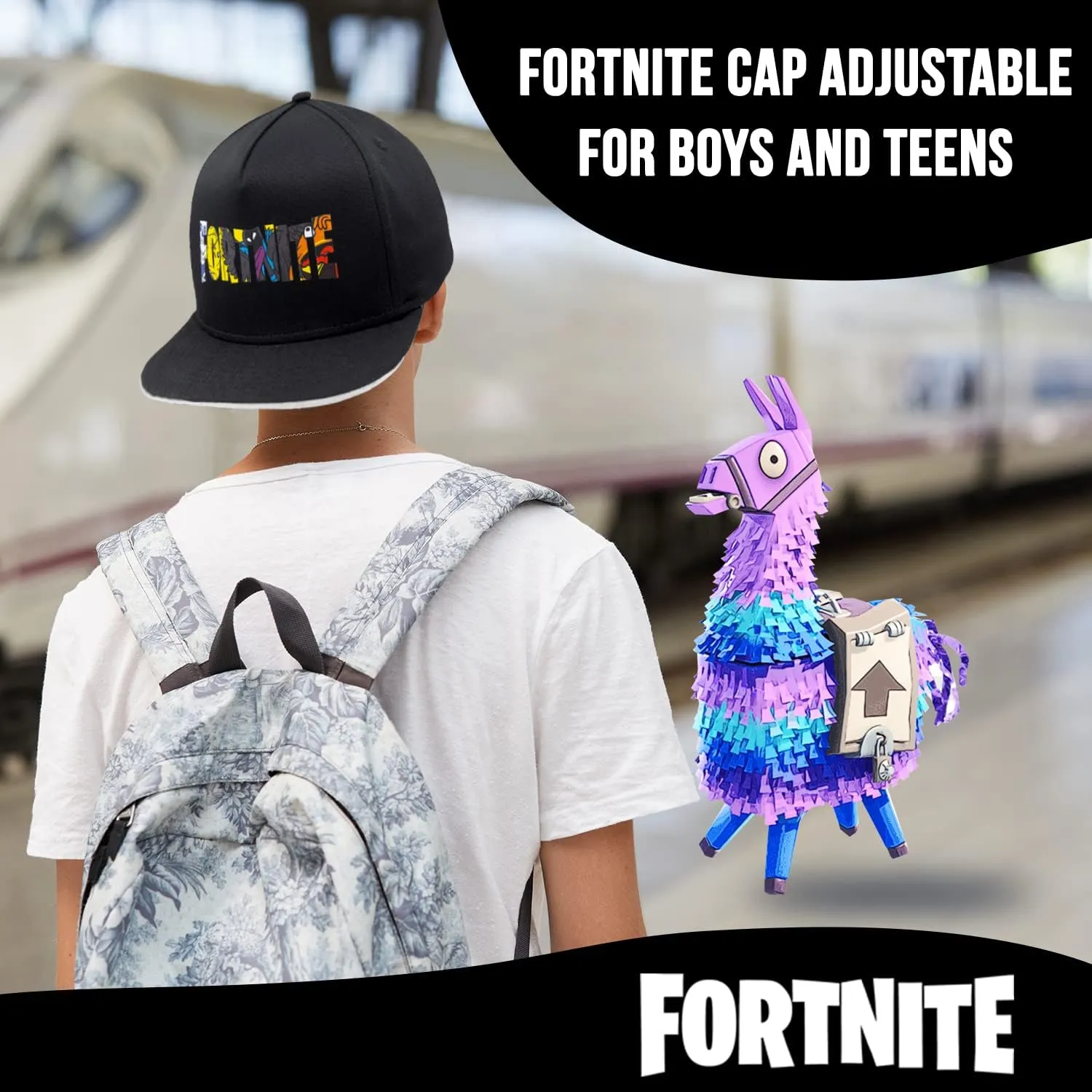 FORTNITE Baseball Cap for Boys, Quality Made Boys Hat and Fitted Cap, Flatbrim Baseball Hat with Sleek Design