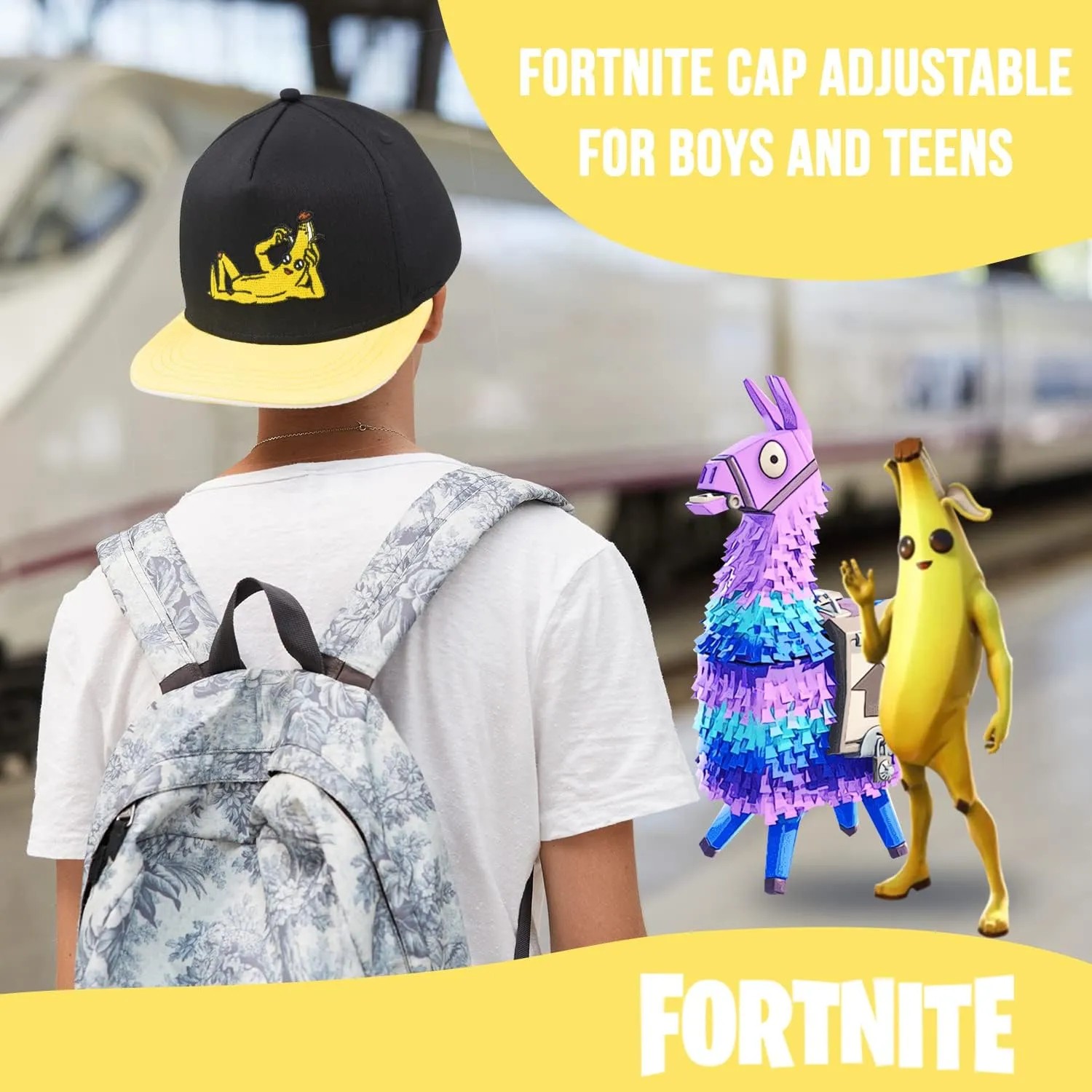 FORTNITE Baseball Cap for Boys, Quality Made Boys Hat and Fitted Cap, Flatbrim Baseball Hat with Sleek Design