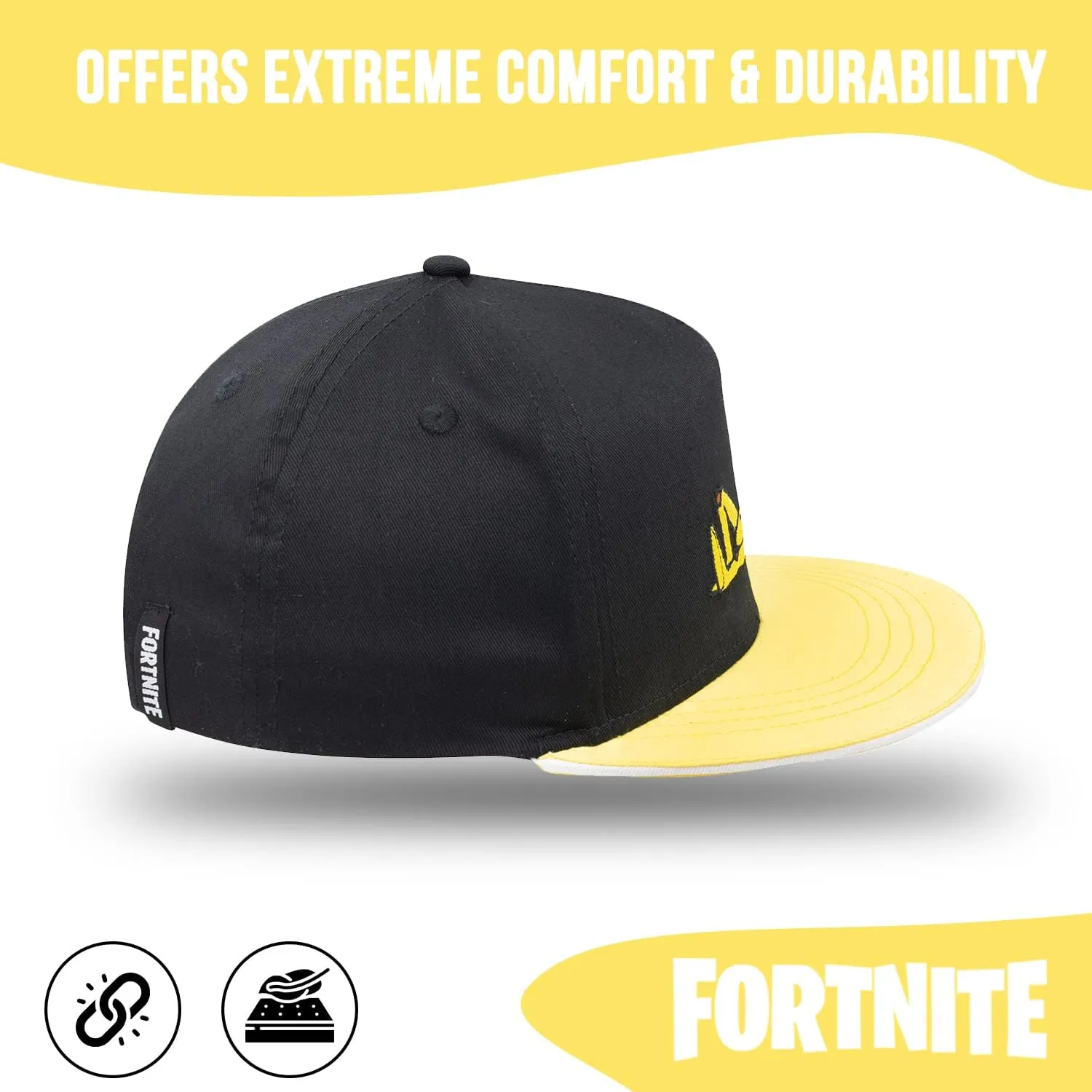 FORTNITE Baseball Cap for Boys, Quality Made Boys Hat and Fitted Cap, Flatbrim Baseball Hat with Sleek Design
