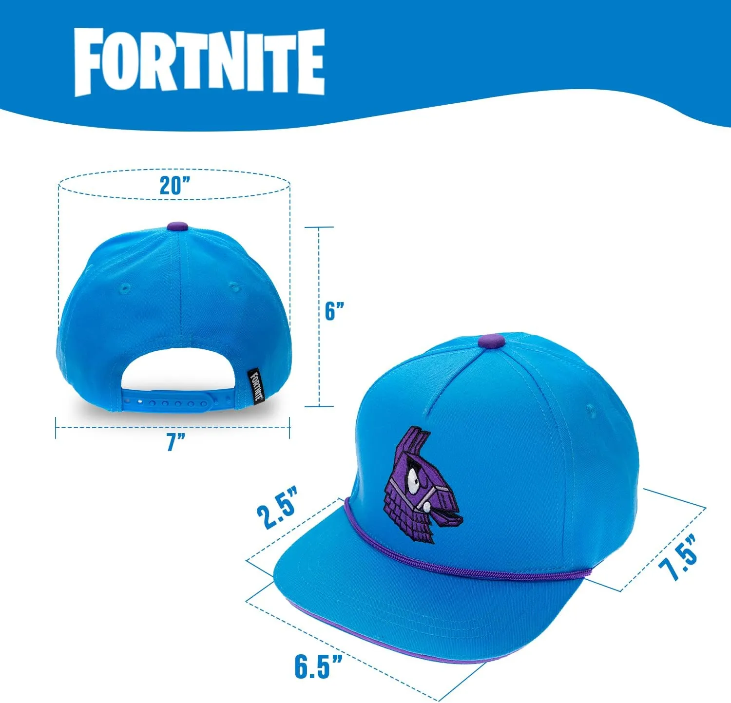 FORTNITE Baseball Cap for Boys, Quality Made Boys Hat and Fitted Cap, Flatbrim Baseball Hat with Sleek Design