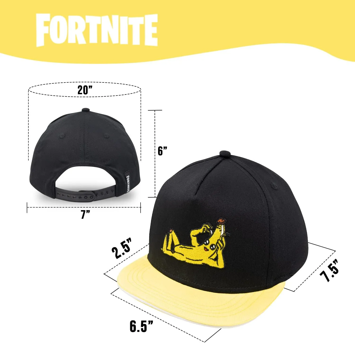 FORTNITE Baseball Cap for Boys, Quality Made Boys Hat and Fitted Cap, Flatbrim Baseball Hat with Sleek Design