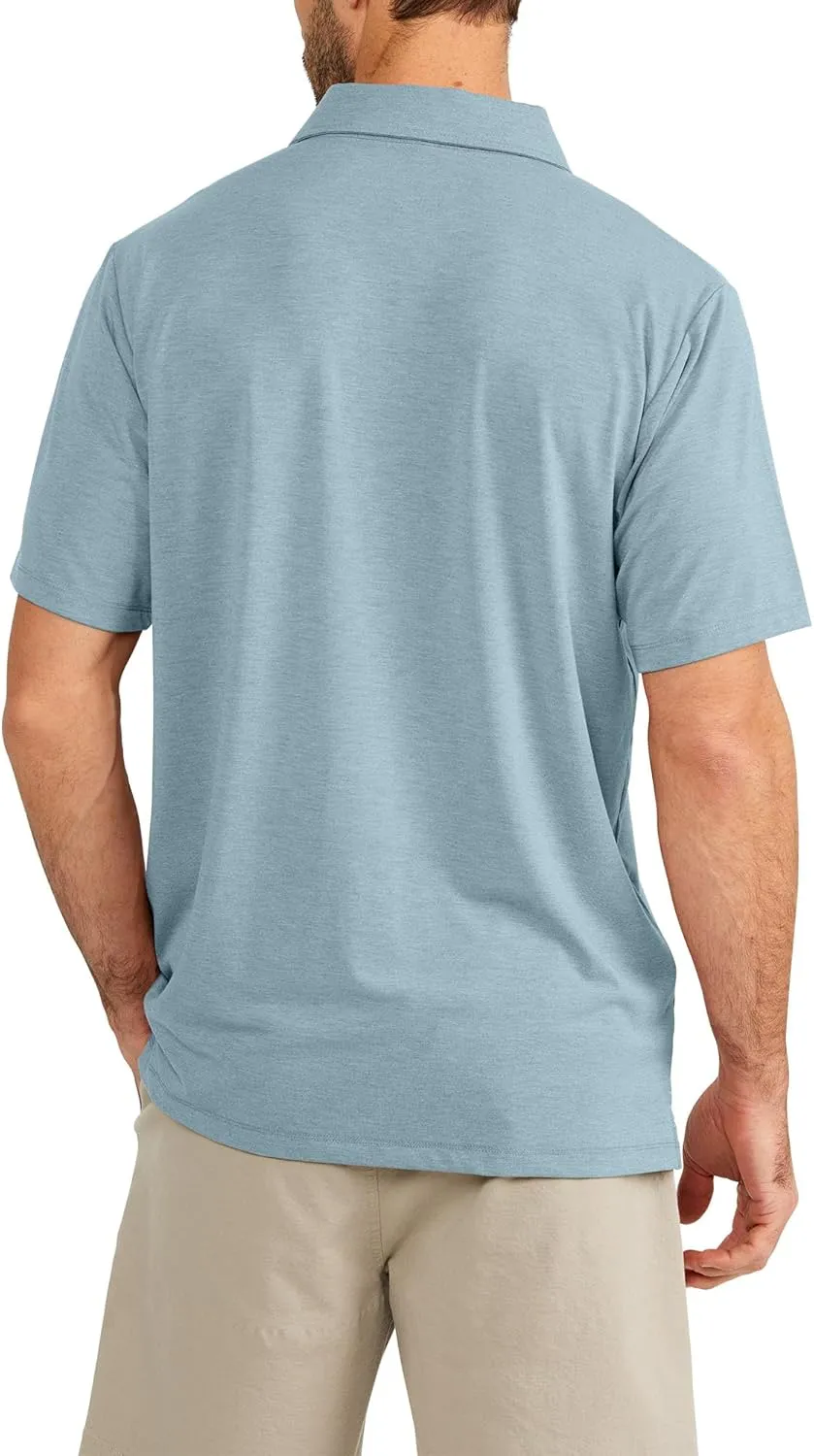 Free Fly Men's Flex Polo - Premium Weight Bamboo Viscose Stretch Fabric Polo Shirt with Sun Protection UPF 50 