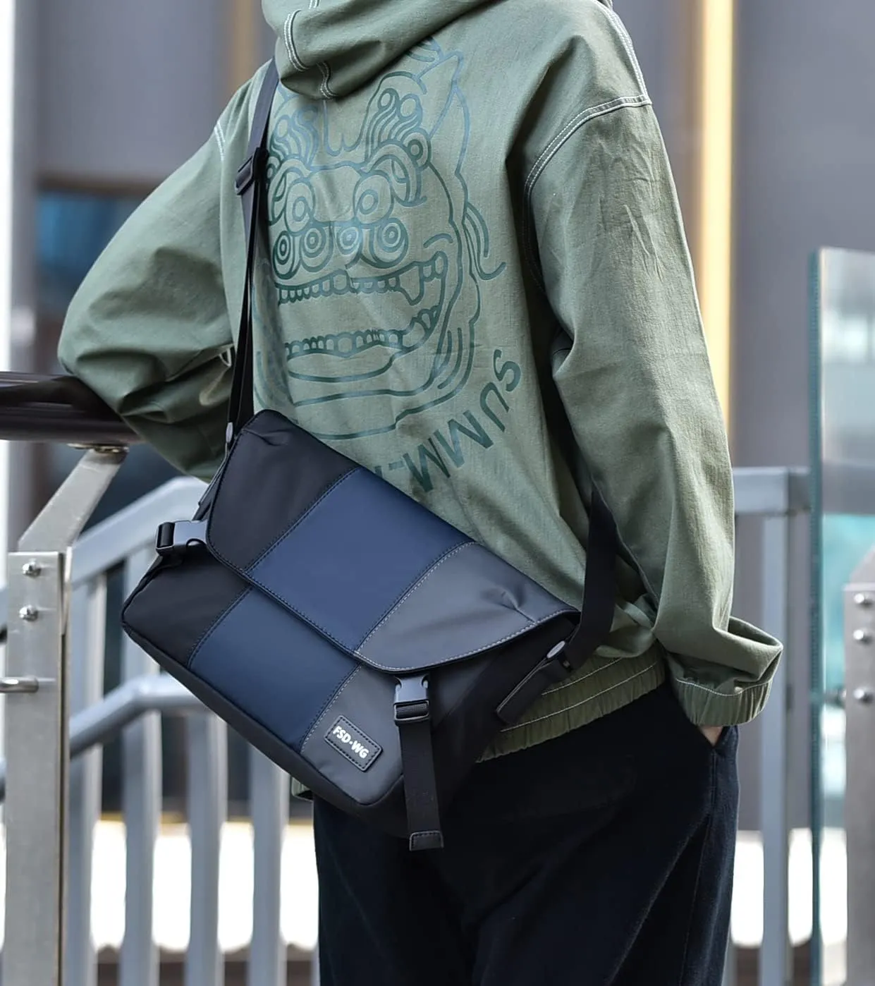 FSD.WG messenger bag office briefcase travel bag water resistant shoulder bag satchel for Men