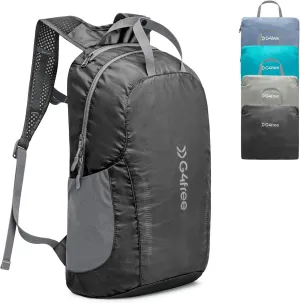 G4Free 25L Lightweight Hiking Backpack Packable Foldable Sport Travel Daypack Water Resistant for Women MenBlack