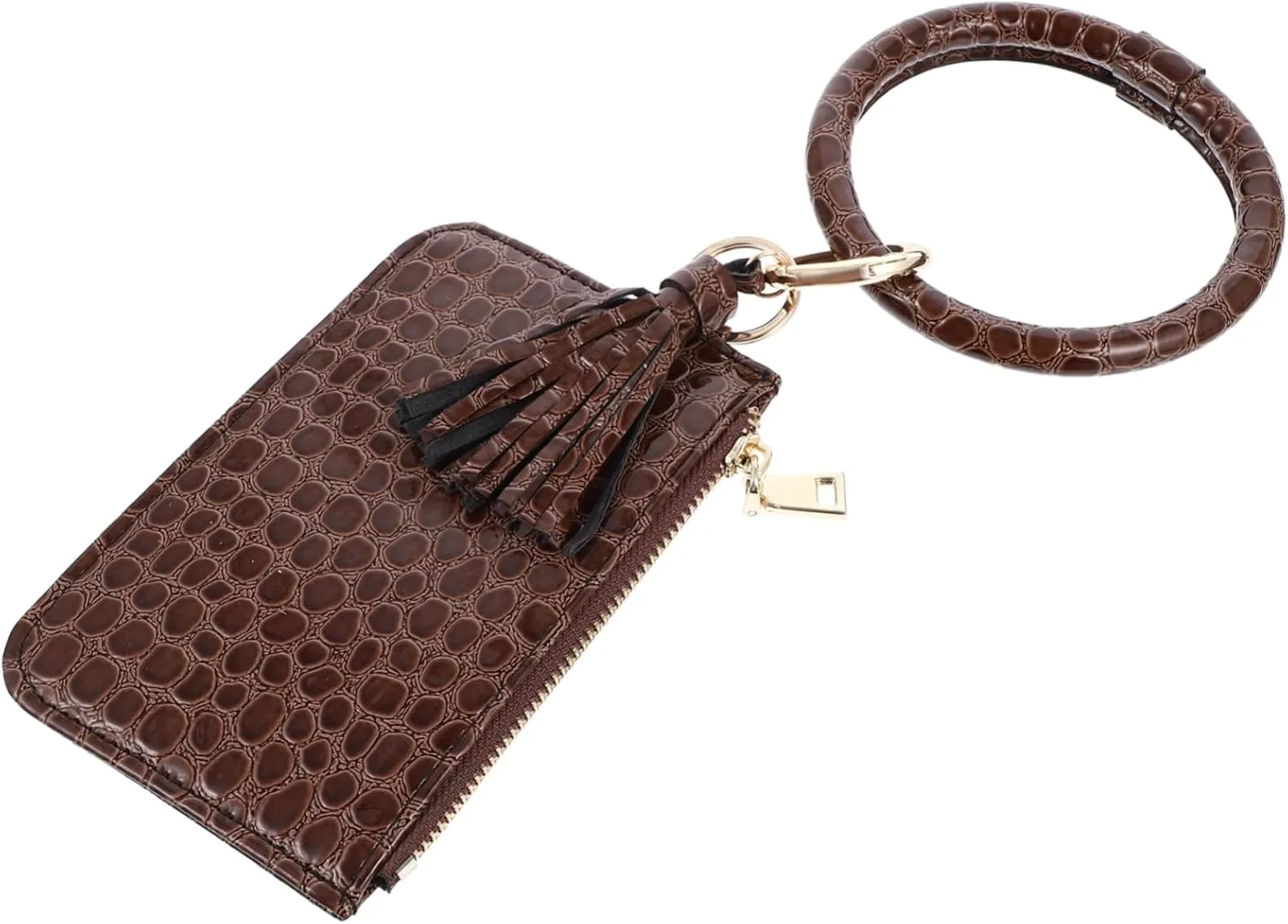 Gatuida Fashion Bangle Keyring Wristlet Card Holder Pu Keychain Bracelet for Women Creative Keyring Credential Bag Wrist Decoration Unique Key Holder