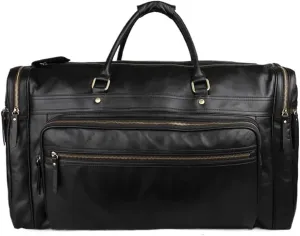Genuine Leather Travel Duffel Backpack Multifunctional Overnight Weekender Bag Vintage Hand Carry on