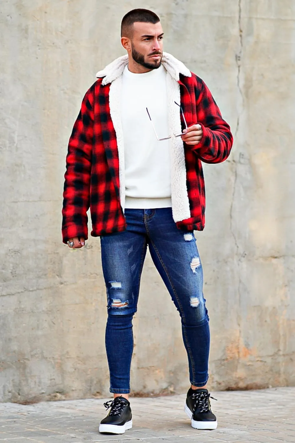GINGTTO Men's Ripped Jeans Stretch Skinny Denim Pants for Men Tapered Leg