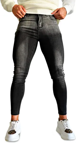 GINGTTO Men's Ripped Jeans Stretch Skinny Denim Pants for Men Tapered Leg