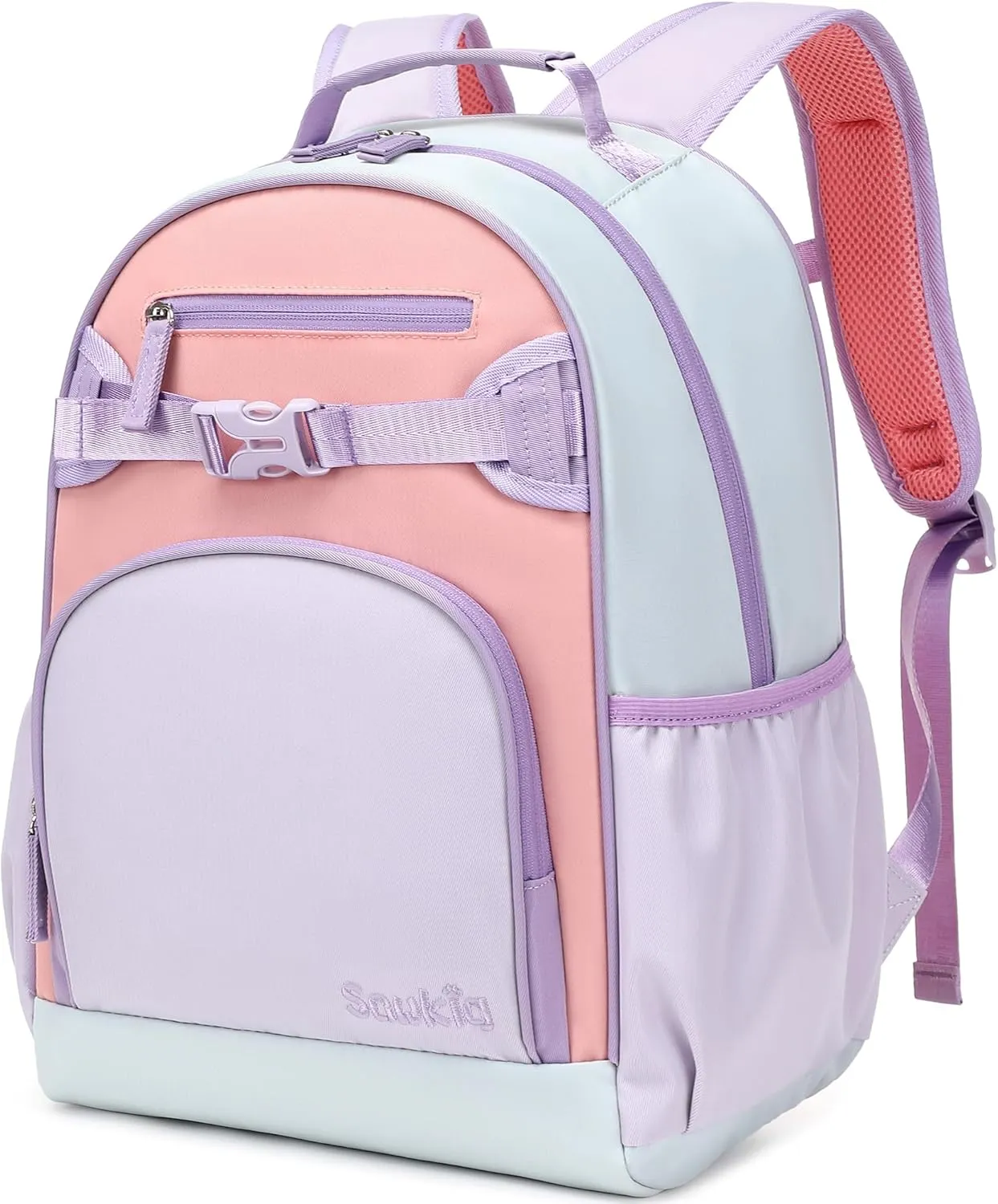 Girls Backpack for Kindergarten Water Resistant Bookbag for School Kids 3-7 (Purple Pink)