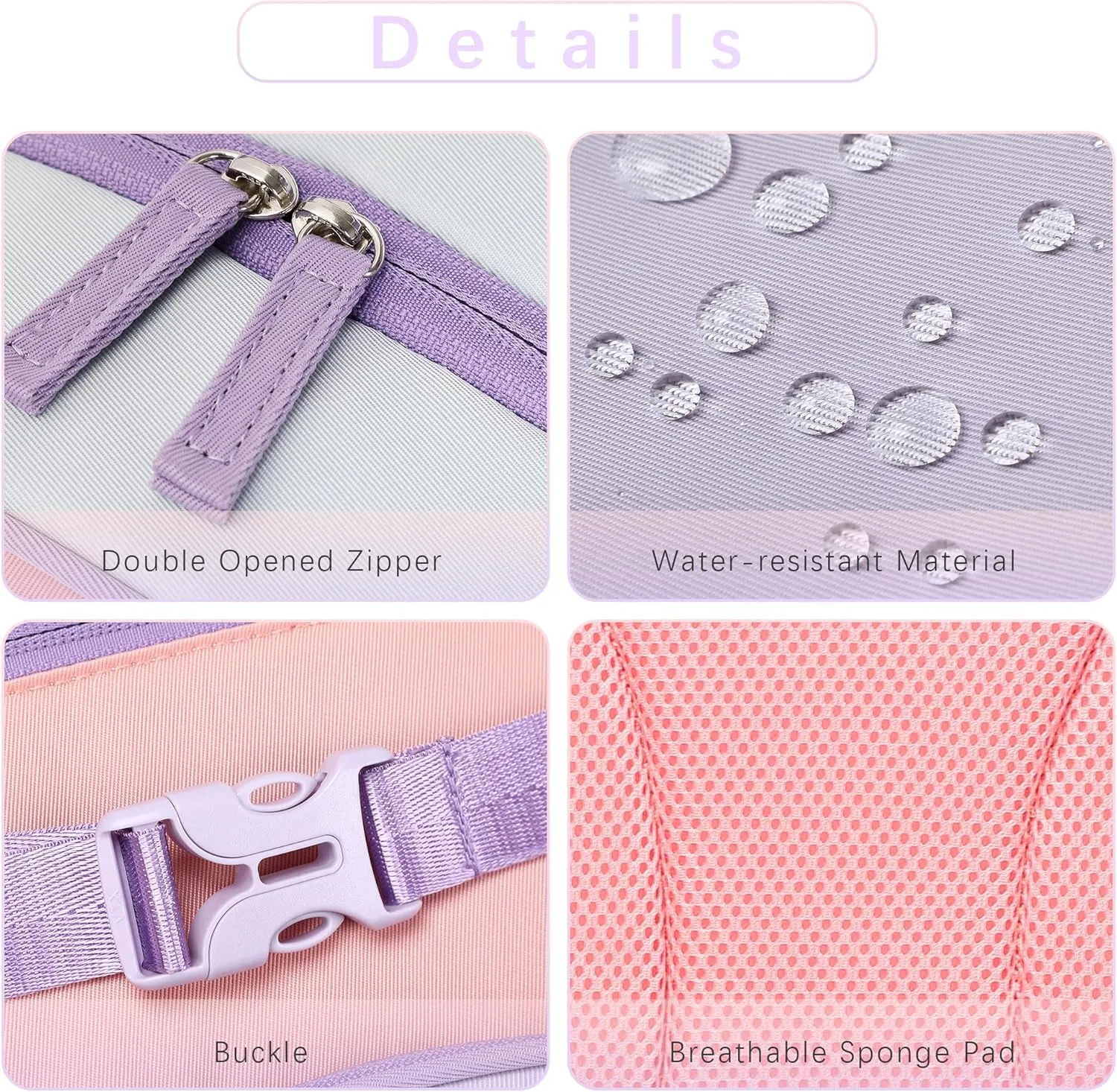 Girls Backpack for Kindergarten Water Resistant Bookbag for School Kids 3-7 (Purple Pink)