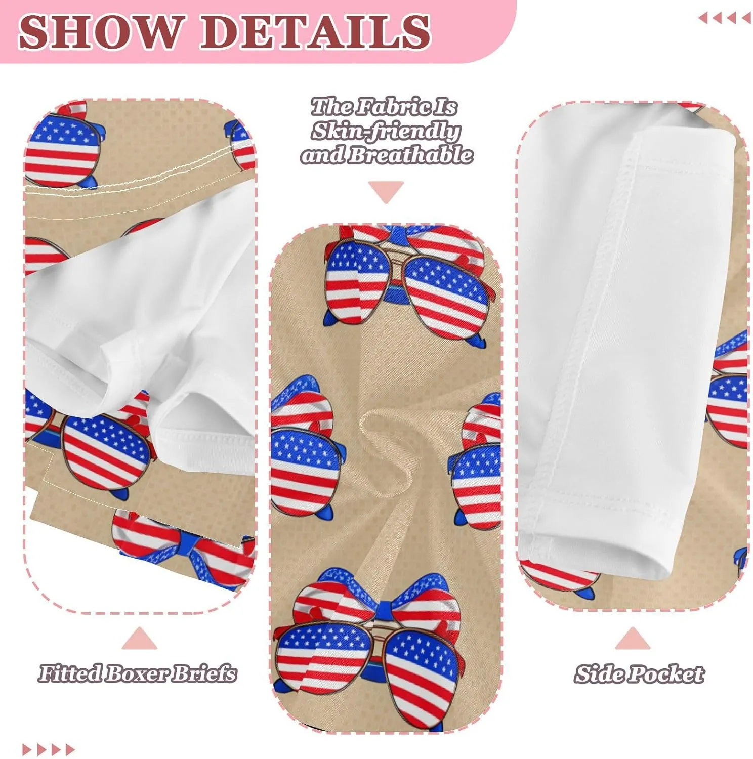 Girls Skorts USA Sunglasses Beige Pleated Skorts with Pockets Athletic Skirts Tennis Skirts with Shorts