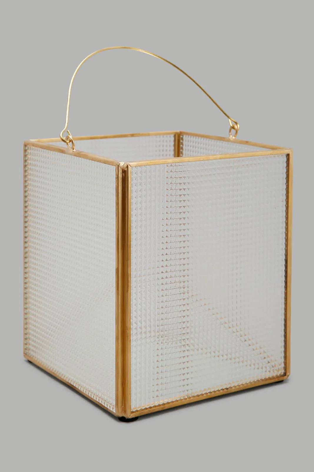 Gold Glass Metal Textured Candle Holder