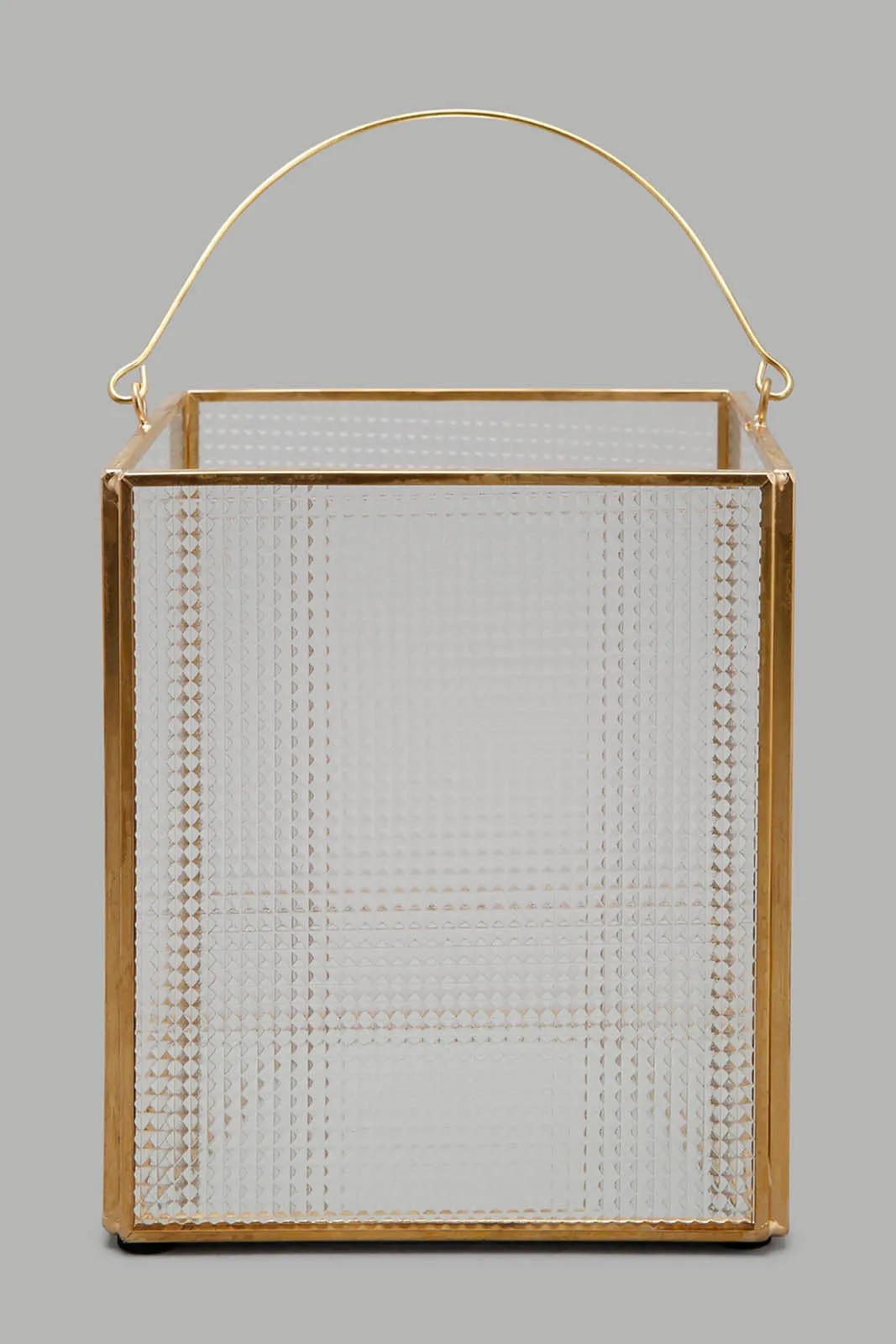 Gold Glass Metal Textured Candle Holder