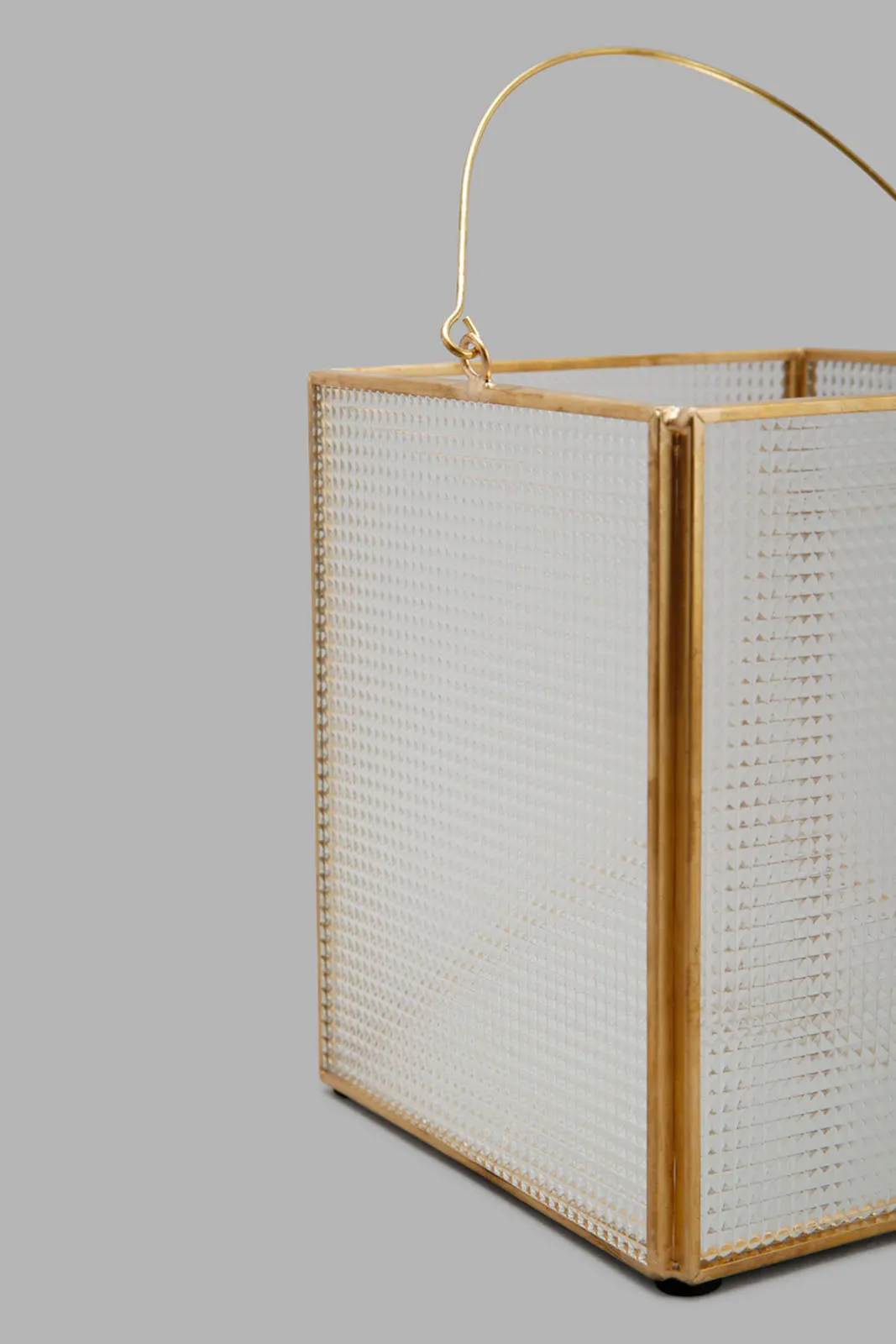Gold Glass Metal Textured Candle Holder