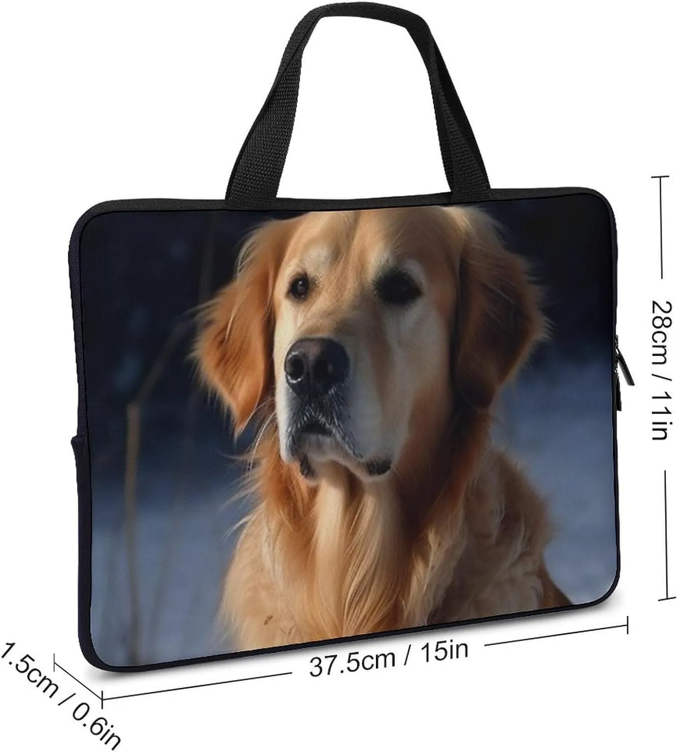 Golden Retriever Laptop Bag Durable Laptop Sleeve Water-Resistant Notebook Bag for Computer Or Tablet