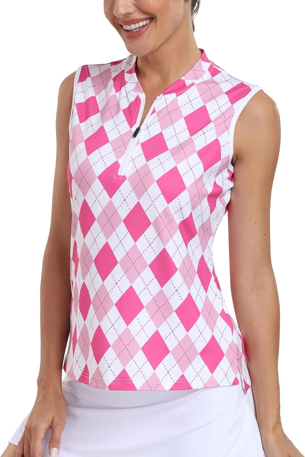 Golf Polo Shirts for Women Slim Fit Woman Sleeveless Sports Shirts Quick Dry Athletic Tank Tops for Tennis Work