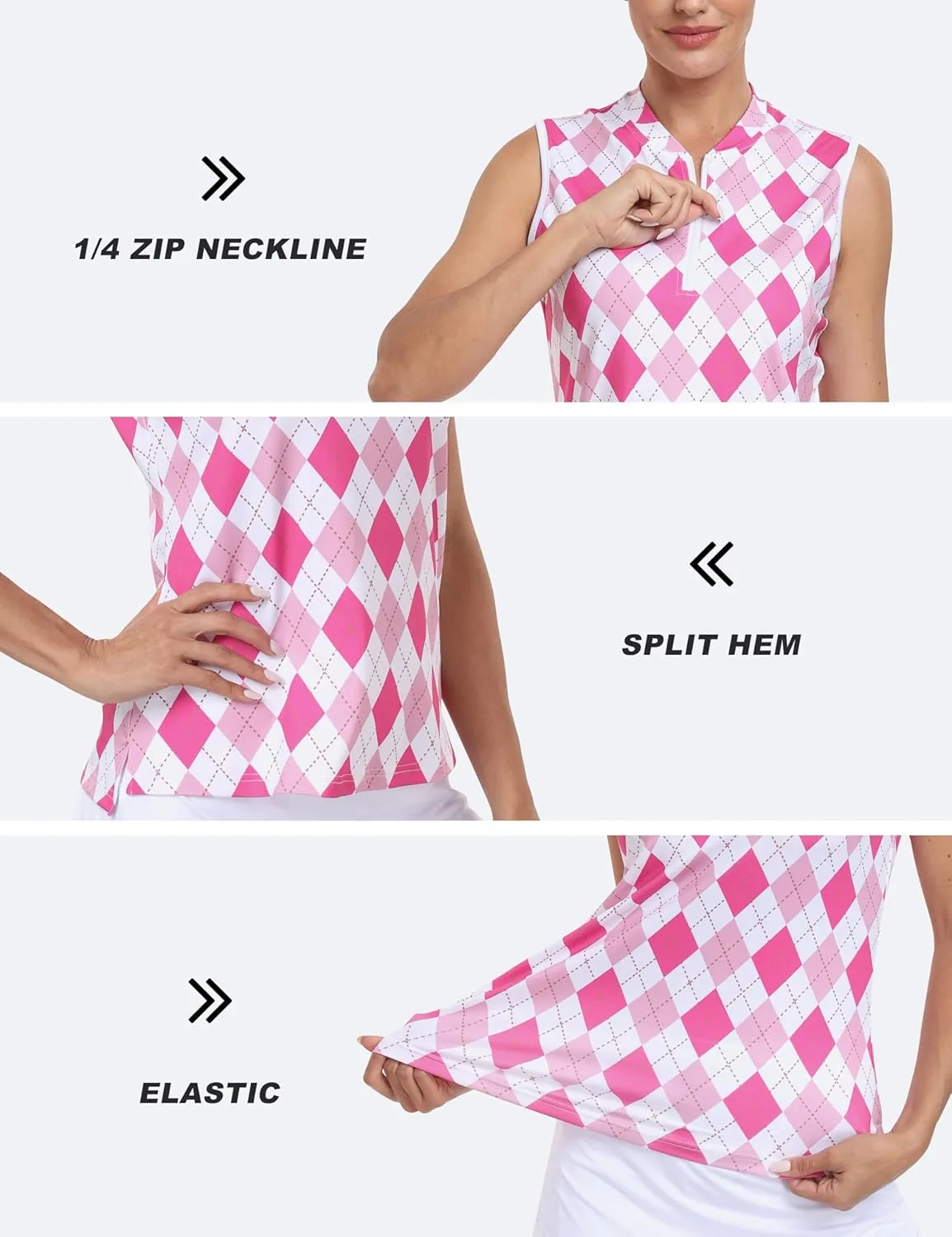 Golf Polo Shirts for Women Slim Fit Woman Sleeveless Sports Shirts Quick Dry Athletic Tank Tops for Tennis Work