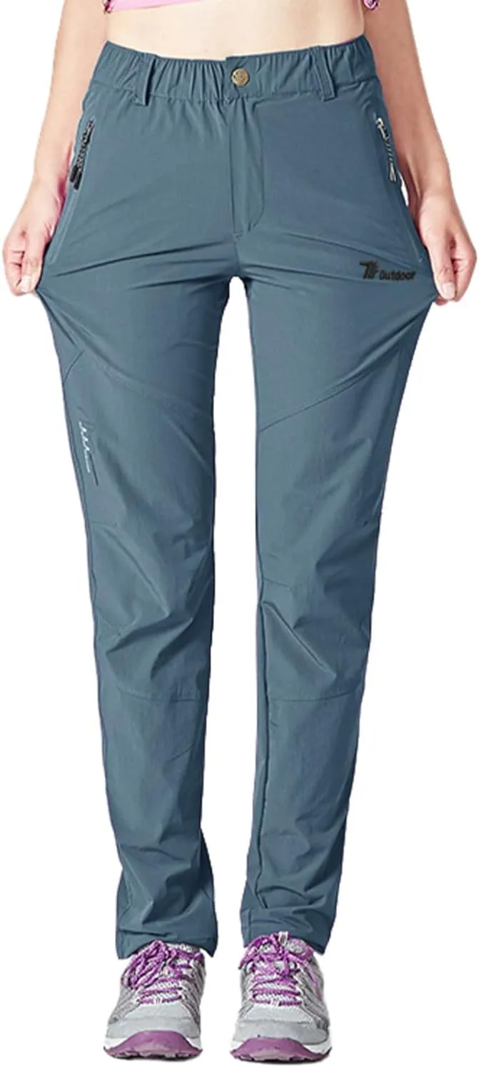 Gopune Women's Outdoor Hiking Pants Lightweight Quick Dry Water Resistant Mountain Trouser