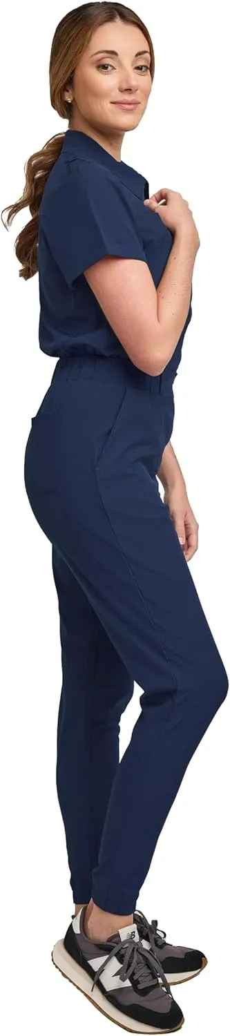 Green Town Scrubs for Women Scrub Jumpsuit - Jogger Pant, 6 Pockets, Easy Care Stretch Fabric Uniforms