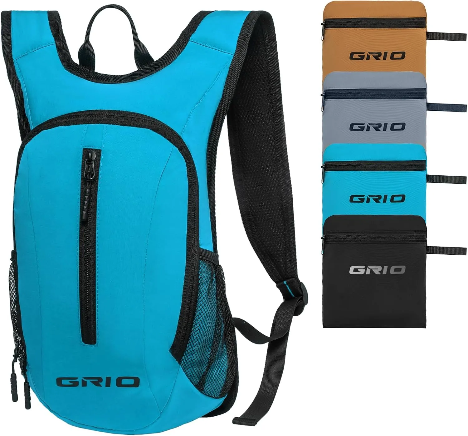 GRIO Lightweight Packable Daypack for Women Men, 15L Hiking Backpack, Water Resistant Daypack (blue)