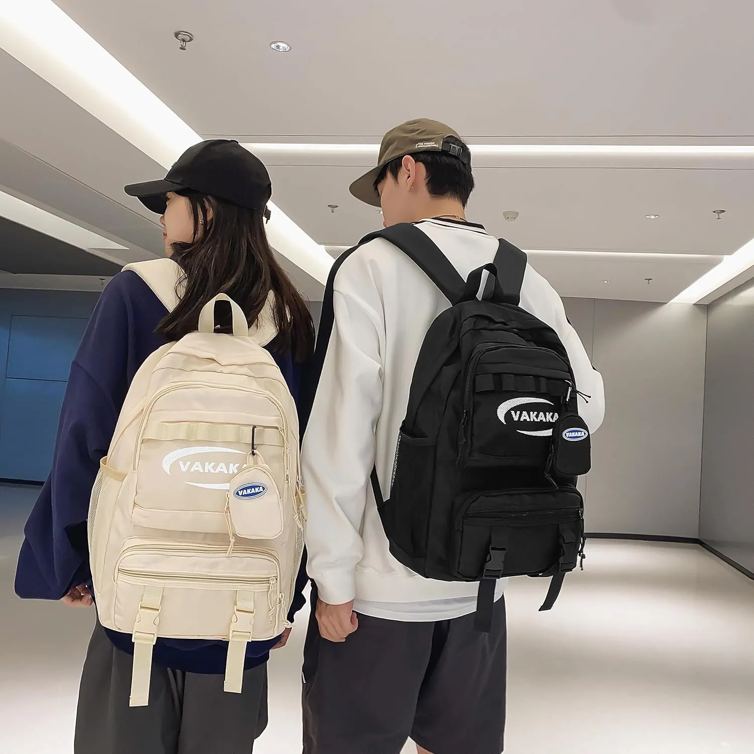 H HIKKER-LINK Water Resistant Laptop Backpack for Women Men Daypack Casual College Rucksack Black
