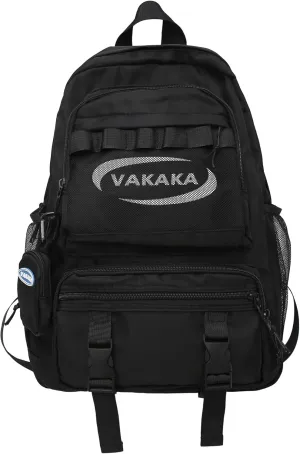 H HIKKER-LINK Water Resistant Laptop Backpack for Women Men Daypack Casual College Rucksack Black