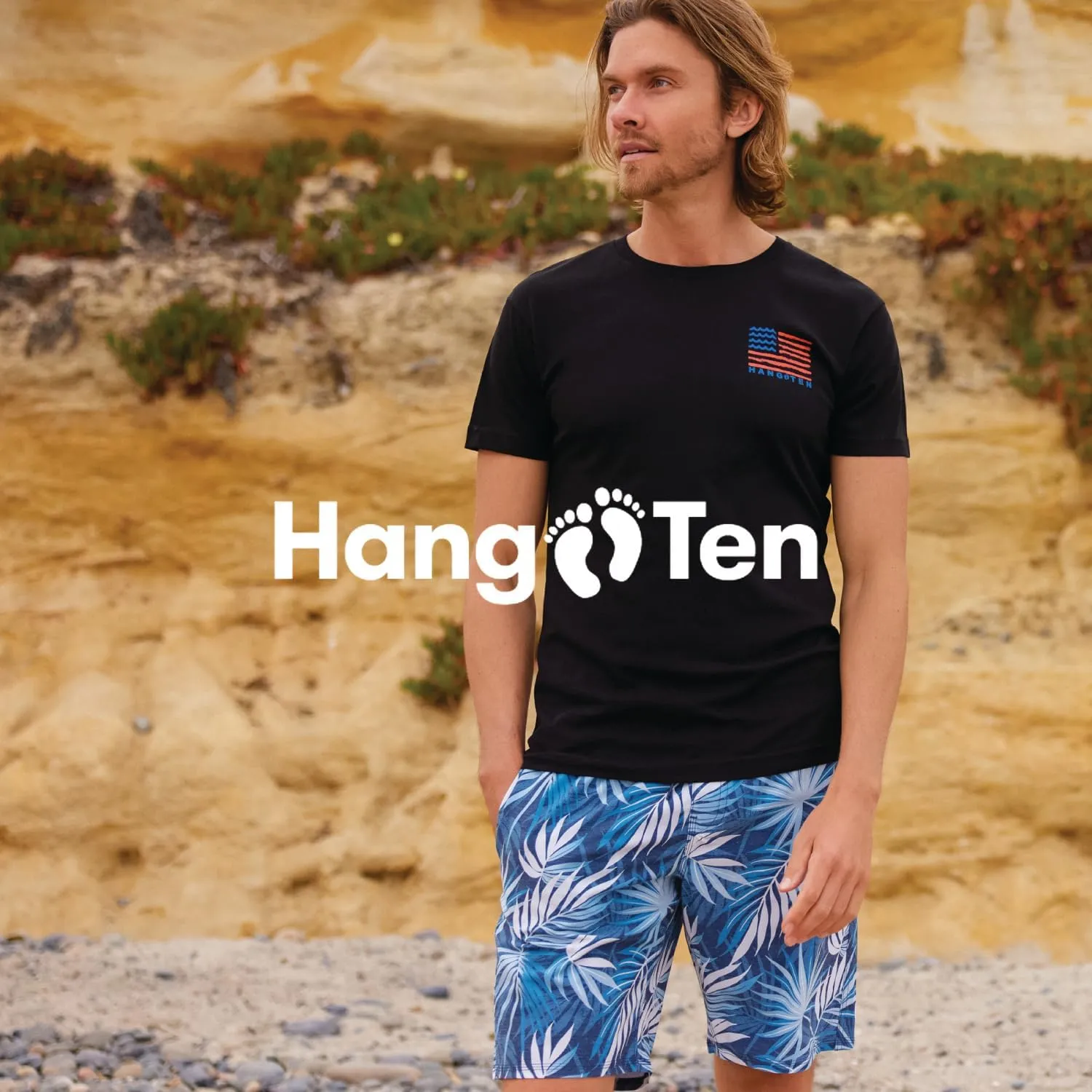 Hang Ten Mens 21 Inch Boardshorts - Men's Swim Trunks with Quick Dry Stretch Fabric and Pockets