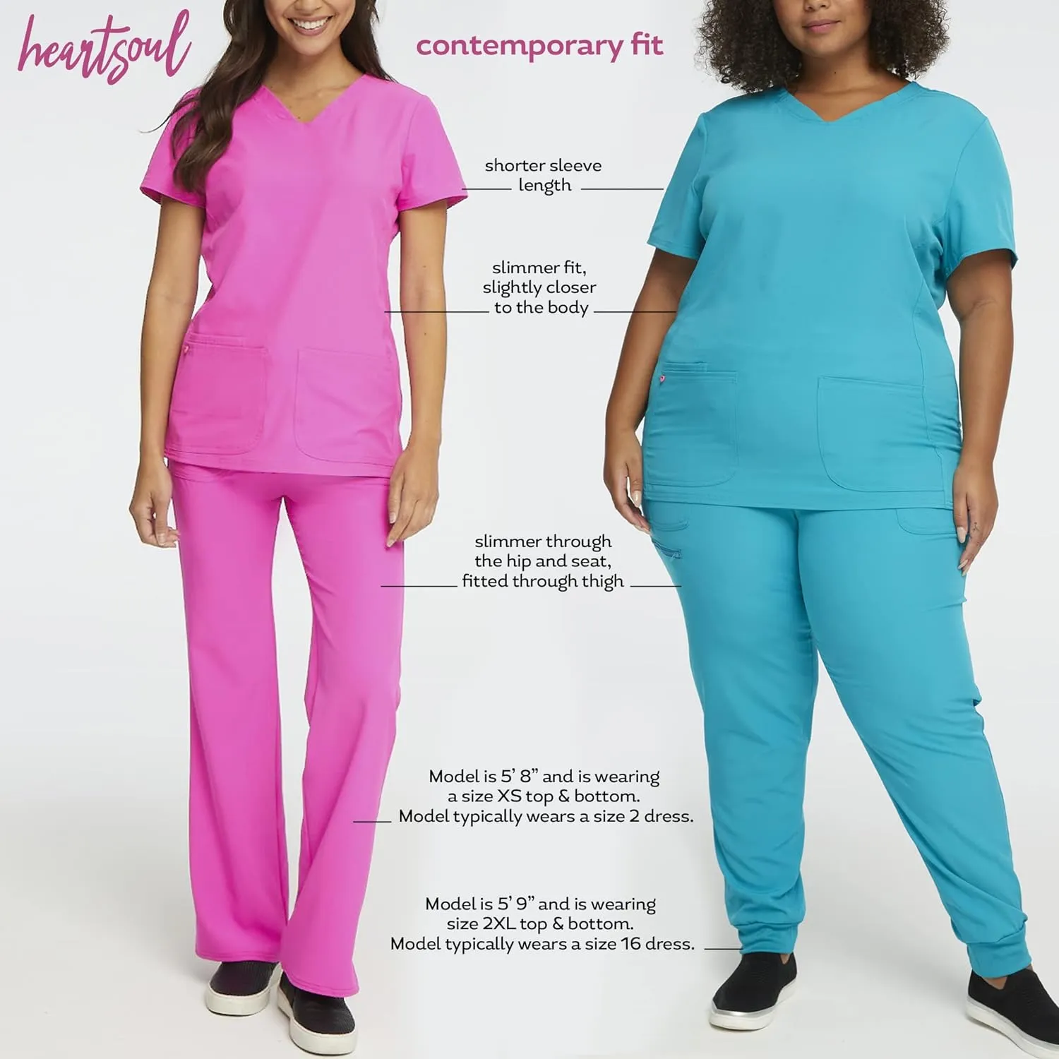 HeartSoul Zip Front Scrub Vest with Detachable Hood, Stretch Fabric HS500