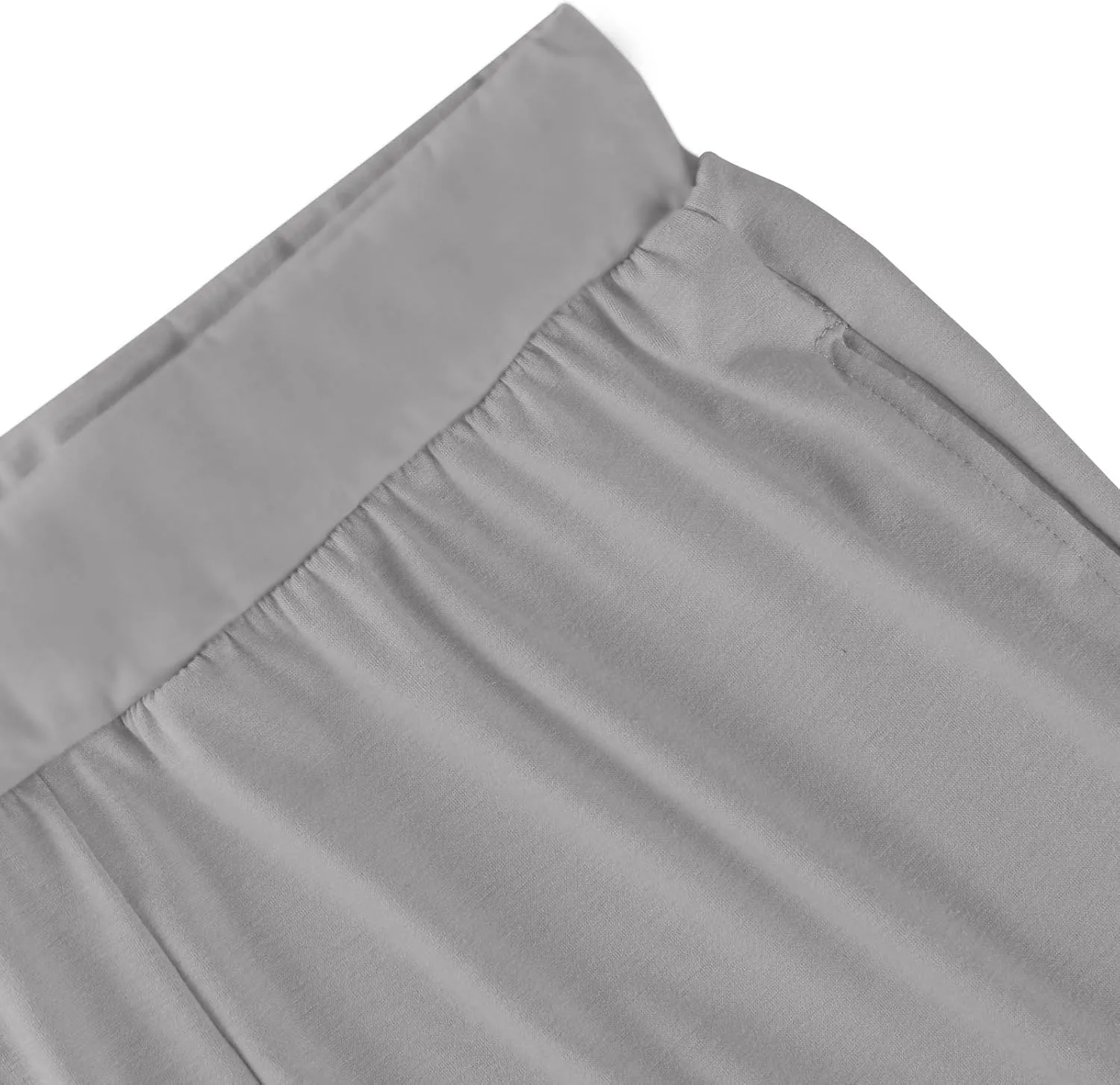 High Waisted Trousers Women Flowy Long Wide Leg Sweatpants Loose Fit Pleated Pull On Vacation Trousers with Pockets