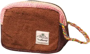 Himalayan Hemp Toiletry Kit, Brown  Durable Travel Organizer Pouch, Compact Water-Resistant Wash Bag