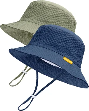 HONGTEYA Baby Sun Hat Toddler Boy Bucket Hat Kids Summer Beach Hat Wide Brim Sun Protection