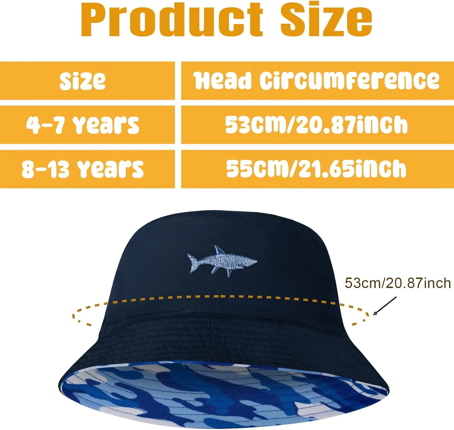 HONGTEYA Kids Sun Hat UPF 50  Double Side Bucket Hats for Boys Girls Summer Sun Protection Wide Brim Unisex Beach Outdoor