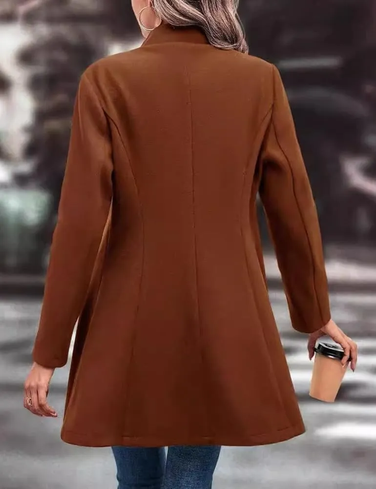 IDEALSANXUN Wool Coats for Women Fall Winter Trendy Dress Peacoat Long Blazer Jackets Trench Coat Overcoats
