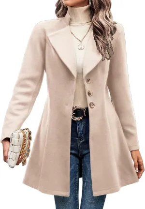IDEALSANXUN Wool Coats for Women Fall Winter Trendy Dress Peacoat Long Blazer Jackets Trench Coat Overcoats