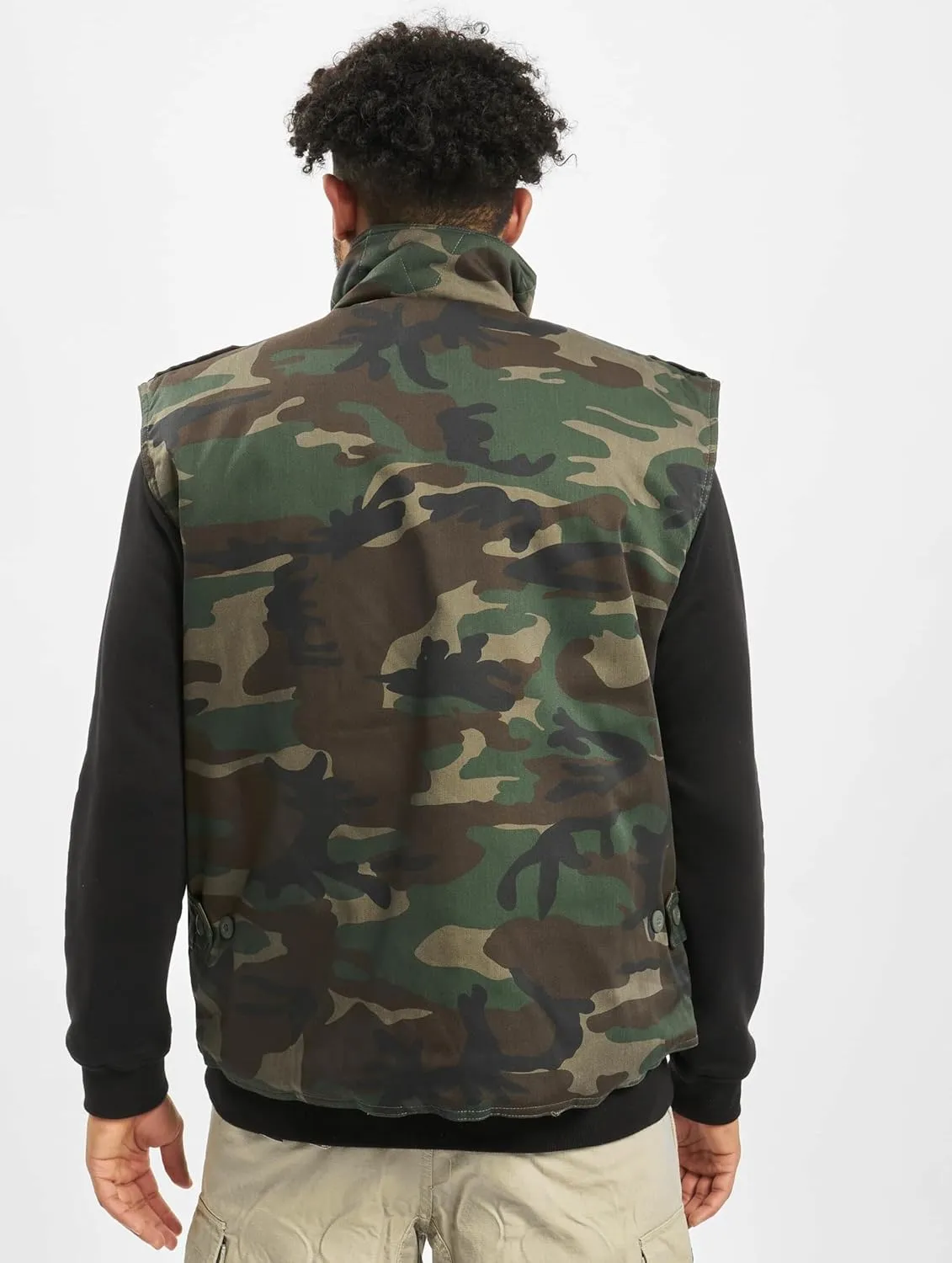 Individual Wear Men's Ranger Utility Vest - Lightly Padded Outdoor Full-Zip Sleeveless Jacket with Stand-Up Collar