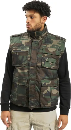 Individual Wear Men's Ranger Utility Vest - Lightly Padded Outdoor Full-Zip Sleeveless Jacket with Stand-Up Collar