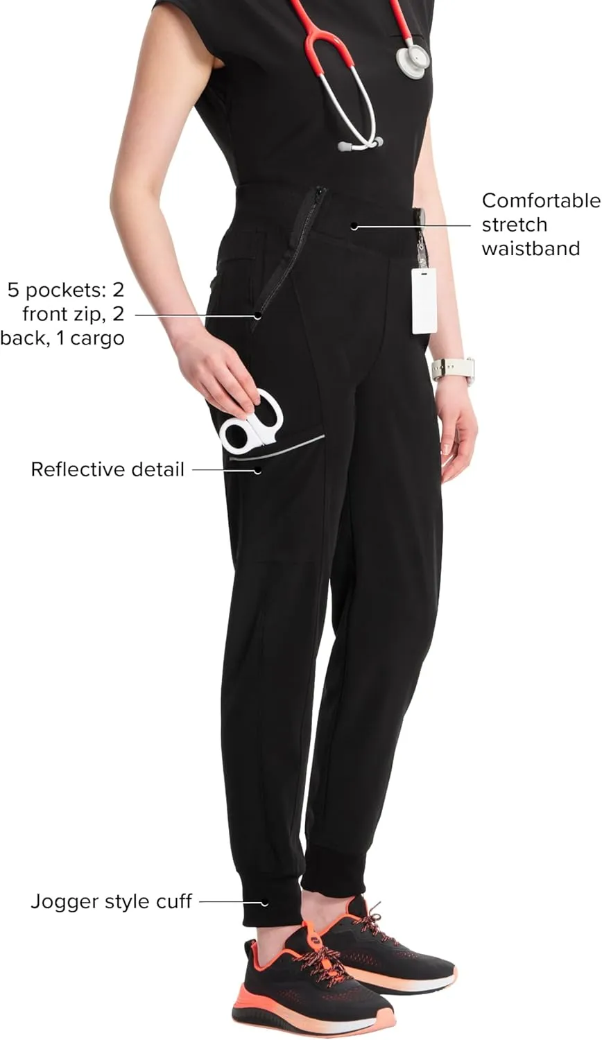 Infinity Women's Scrub Jogger Pants Mid Rise Bottoms with 5 Pockets, Moisture Wicking & 360 Stretch Fabric - CK110A