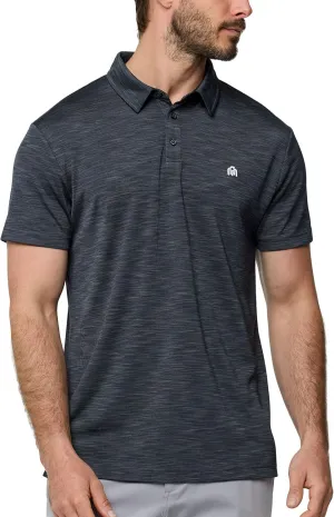INTO THE AM Performance Dri Fit Polo Shirts for Men S-4XL - Quick Dry Moisture Wicking Athletic Sport Collar Work Shirts