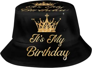It's My Birthday Bucket Hat, Unisex Birthday Hat Outdoor Beach Summer Fisherman Cap for Men Women