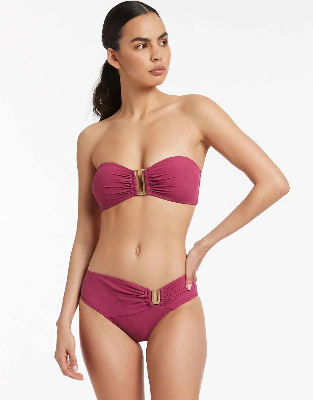 Jetset U Trim Bandeau Bikini Top - Orchid