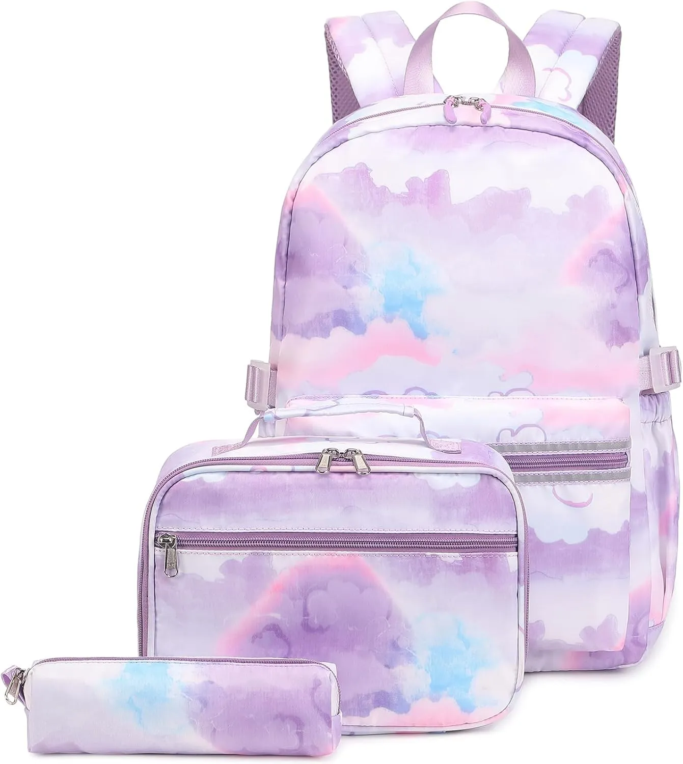 Joyfulife Lightweight Water Resistant Backpack for Teen Girls School Backpack with Lunch Bag Set